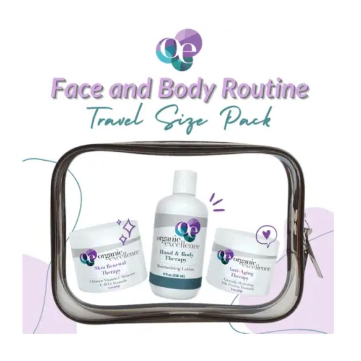 Organic Excellence Travel Pack. Face & Body Routine